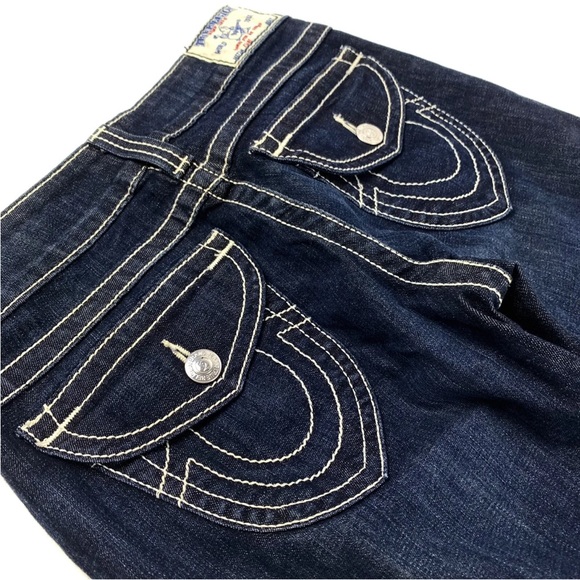 True Religion Bootcut Navy White Stitching Womens Size 29 - Picture 3 of 6